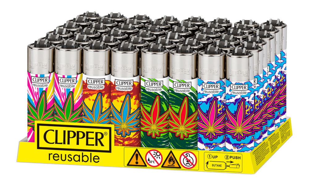 Accendino Clipper Large Leaves Explosion x 48pz