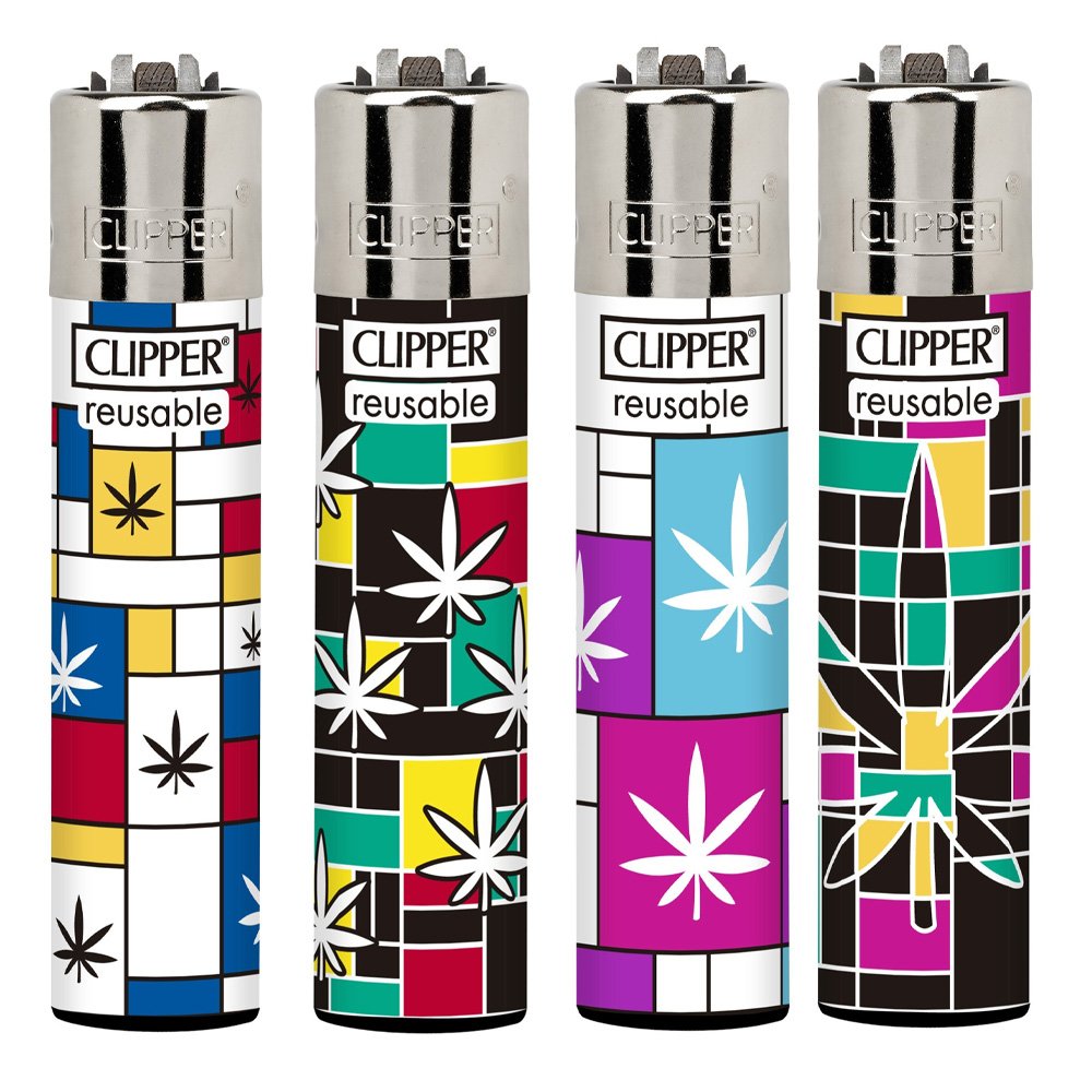 Accendino Clipper Large Modern Weed x 48pz - Clicca l'immagine per chiudere