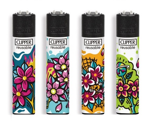 Accendino Clipper Large Planet Flowers 3 x 48pz - Clicca l'immagine per chiudere