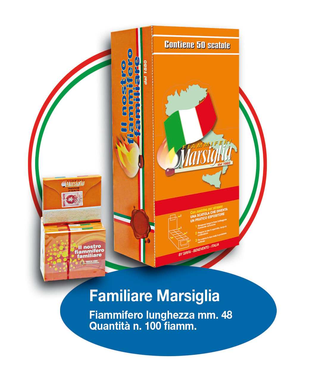 Fiammiferi Familiari Marsiglia F/100 x 50 scatoline